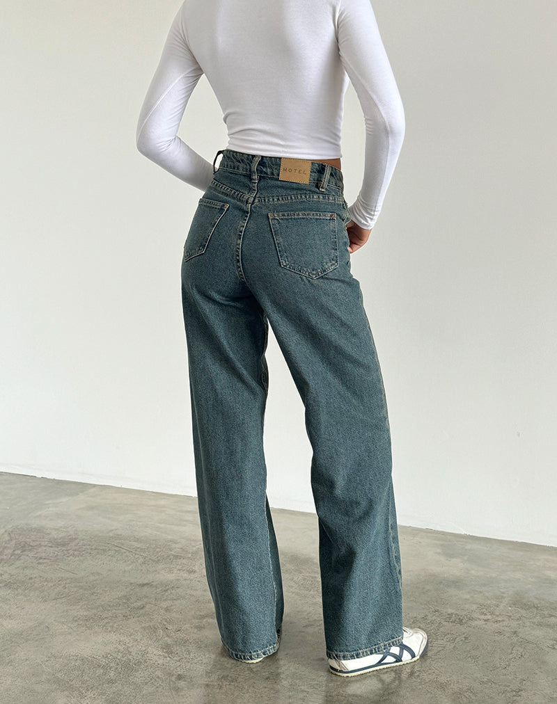 imagen de Parallel Jeans en marrón y azul ácido