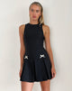 image of Radeta Mini Dress in Black with Ivory Bows