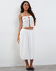 Image of Rusma Midi Skirt in White Broderie