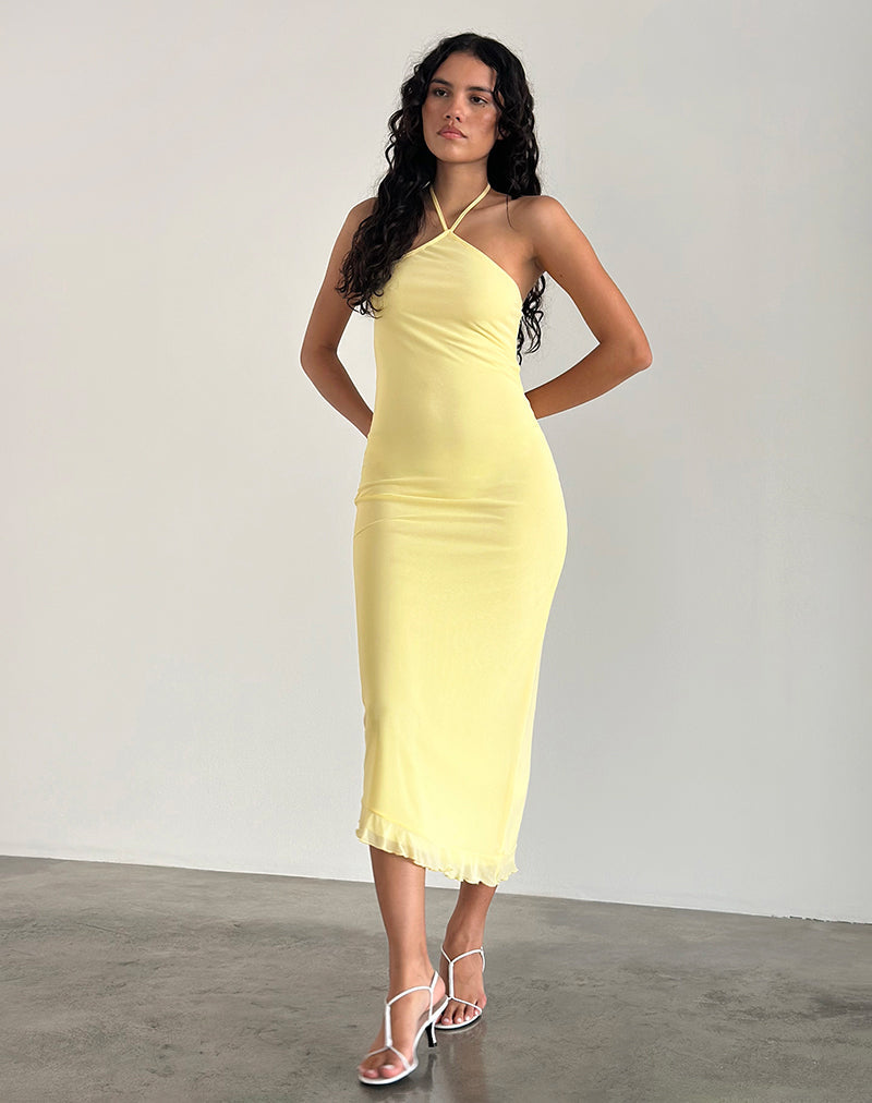 image of Ribka Midi Dress in Mesh Lemon