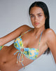 Imagen de Ricoa Top de bikini en azul acuarela floral