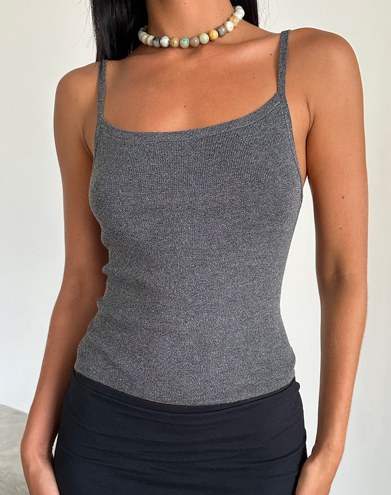Image of Riona Vest Top in Dark Grey