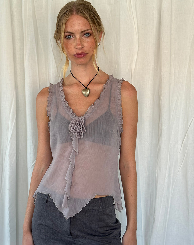 Image of Rosalinda Top in Chiffon Lilac Grey