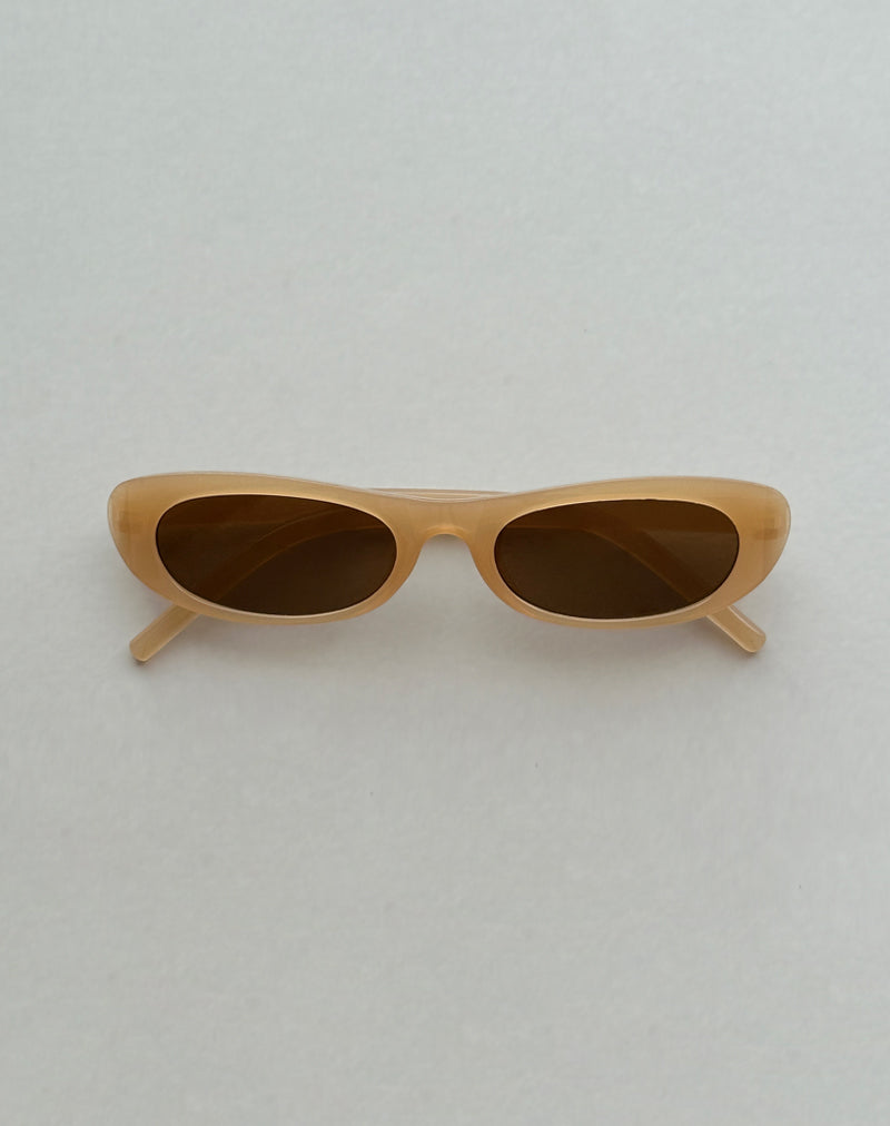Image of Rotu Rectangle Sunglasses in Opaque Tan