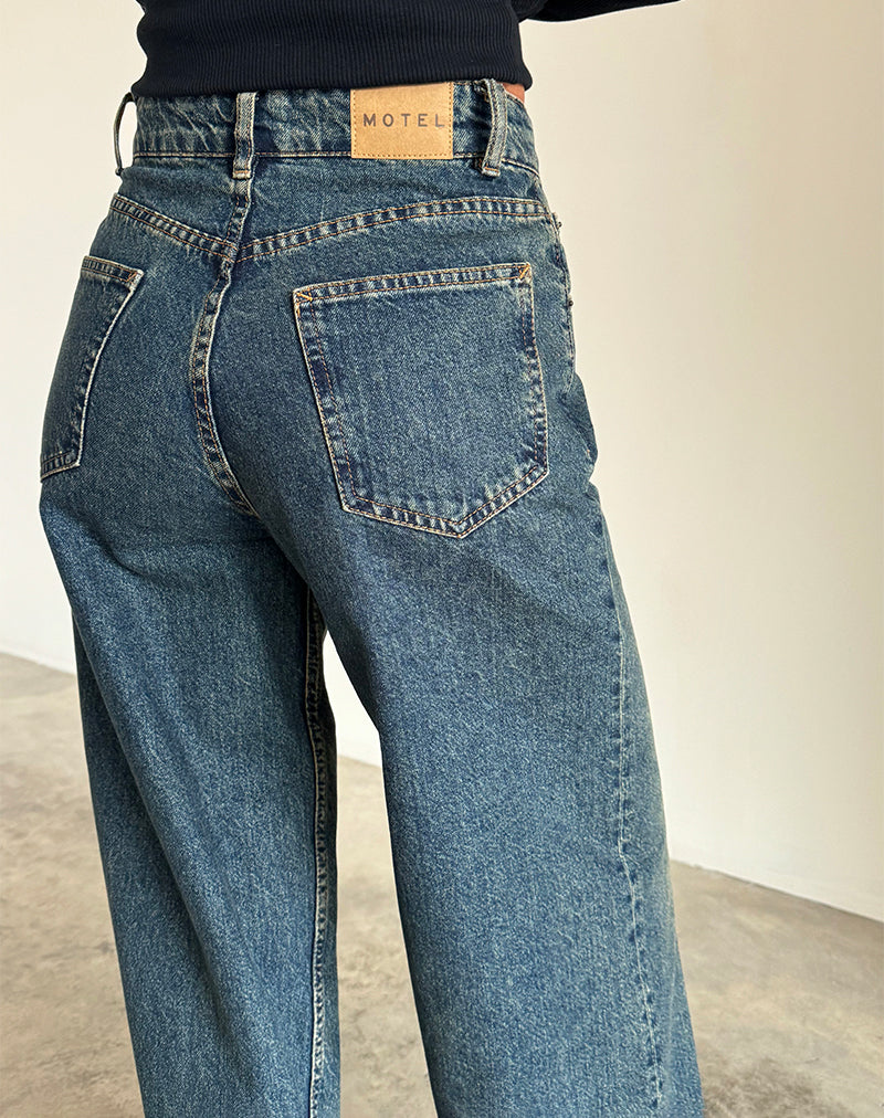 Image of Roomy Extra Wide Jeans in Brown Blue Acid