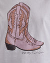 White with Pink Boot Print