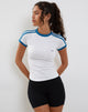 Imagen de Salda Fitted Tee with Contrast Binding in White