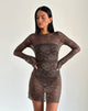 Image of Sevila Long Sleeve Mini Dress in Dark Brown