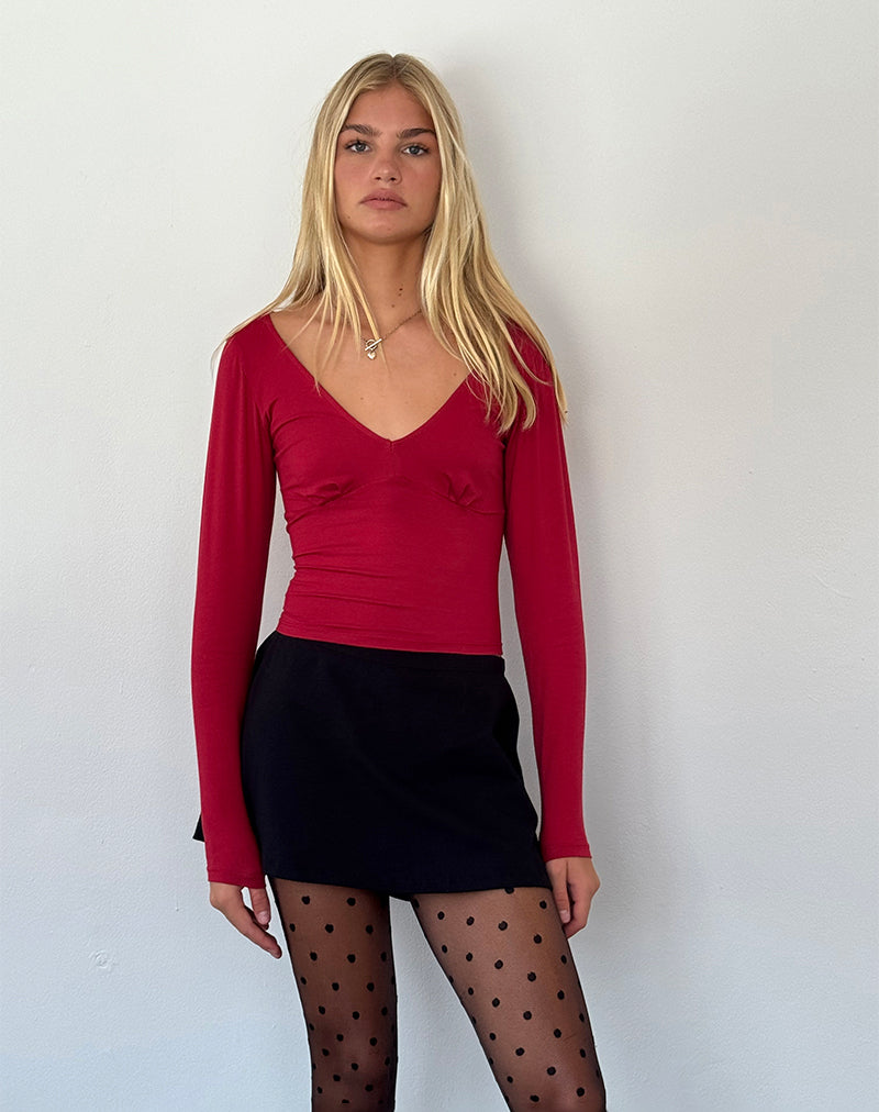 Image of Sisil Long Sleeve Top in Adrenaline Red