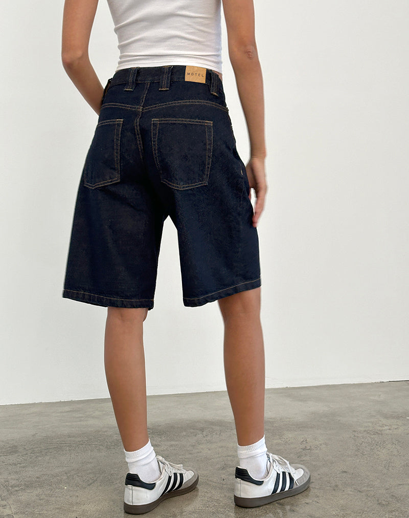 Image of Low Rise Skater Short in Indigo