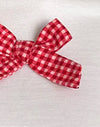 White with Red Gingham Bow