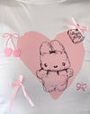  Blanco con estampado y bordado Love Bunny