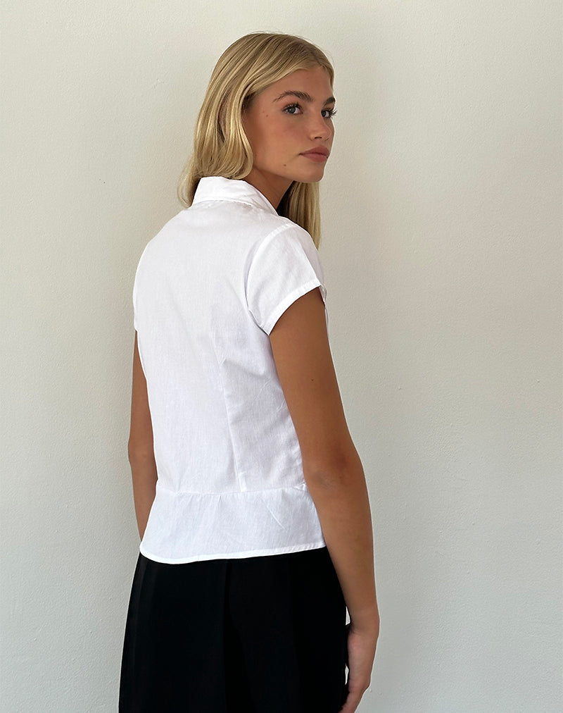 Image of Wilmot Blouse in White Poplin