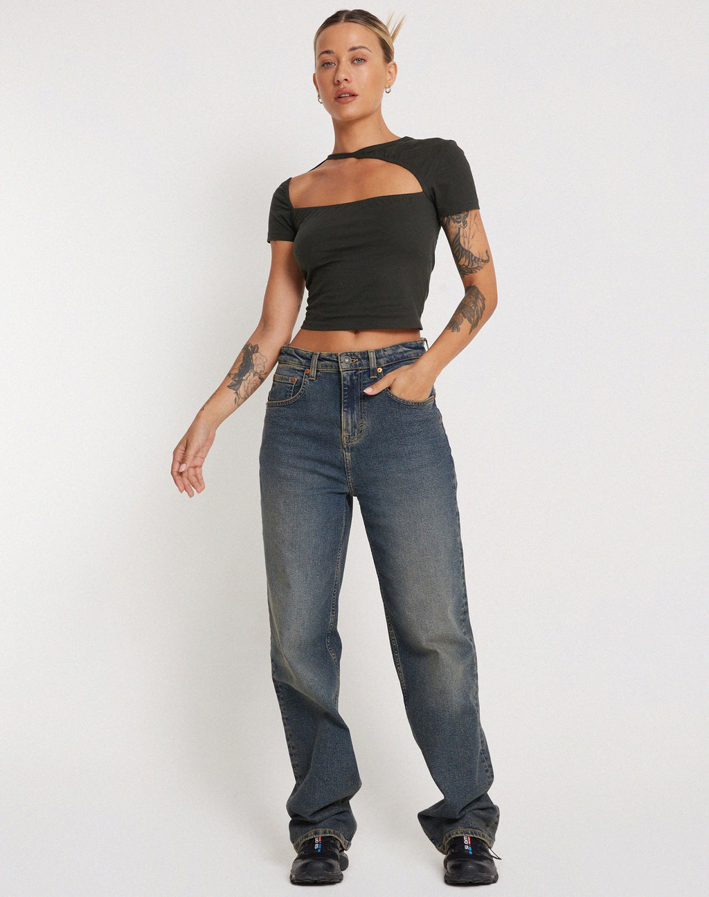 Desiree Crop Top en Black Forest