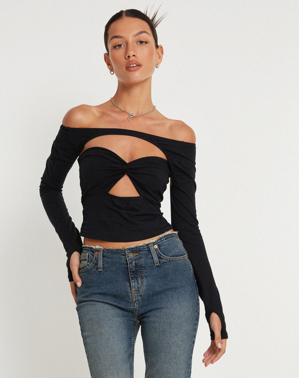 Malin Eloa Shrug Top Negro