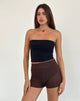 Image of Alina Short in Wide Rib Knit Brown
