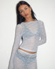 Image de Amabon Long Sleeve Top in Lace Baby Blue