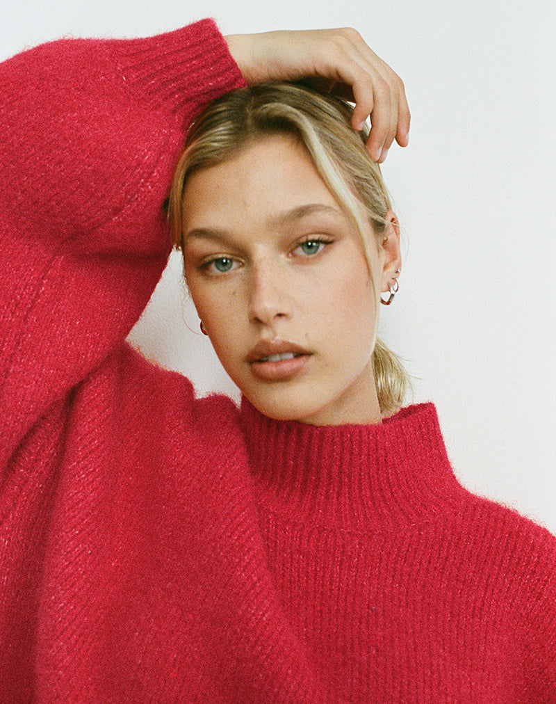 Amato Oversized Jumper in Red