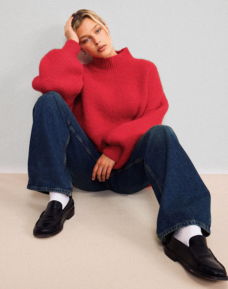 Image of Amato Oversized Jumper in Red