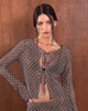 Image de Araceli Tie Front Top in Basic Polka Brown