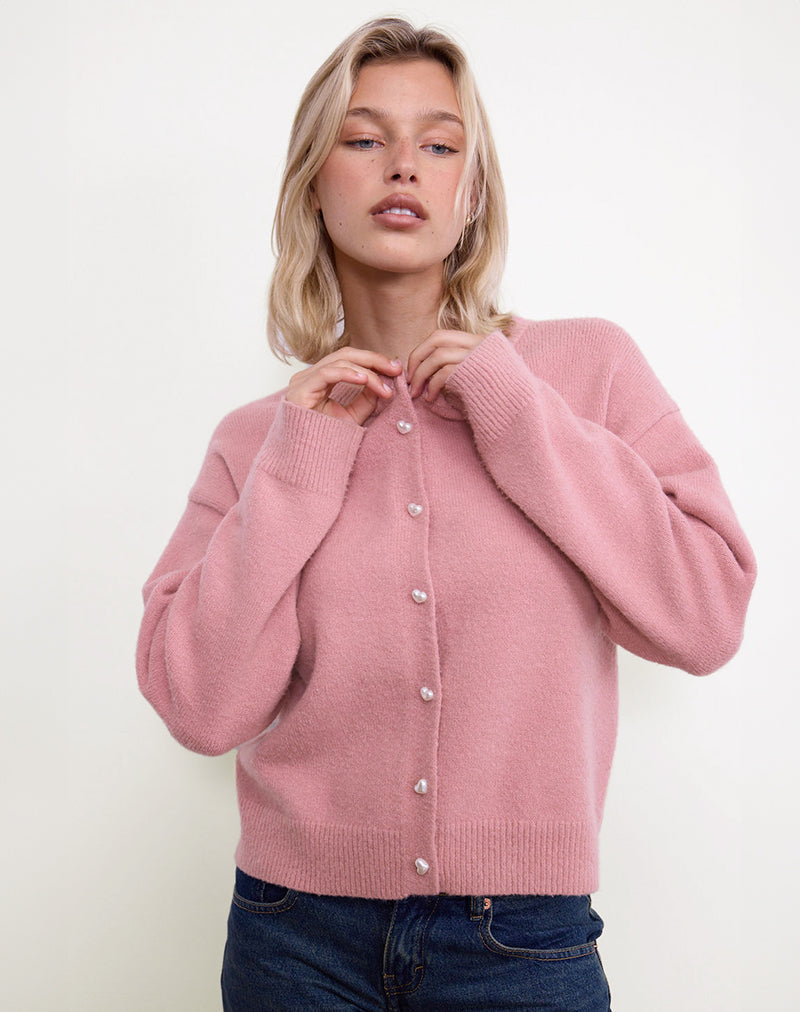 Aura Cardigan in Dusty Pink