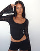 Image de Belle Long Sleeve Top in Regal Lace Black