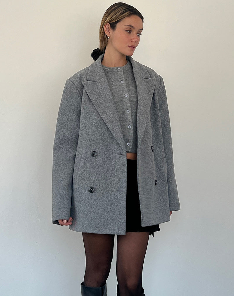 Image de Binaiya Blazer en laine surdimensionné en gris