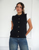 Image of Camira Knitted Button Through Vest in Black