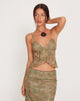 Image de Cojira Mesh Butterfly Top in Tonal Paisley Green