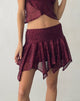 Image of Helga Waterfall Mini Skirt in Sequin Burgundy