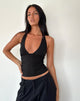 Image of Cosmo Halterneck Top in Jersey Black