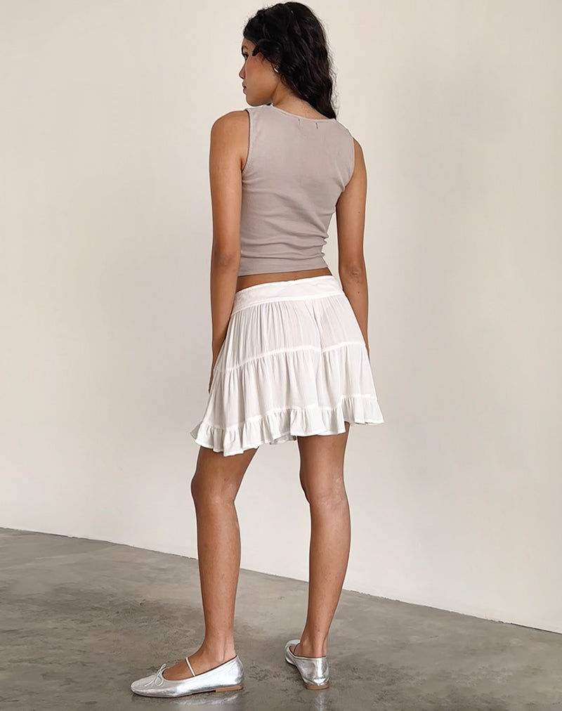 Image of Dacita Mini Skirt in Crinkle Ivory