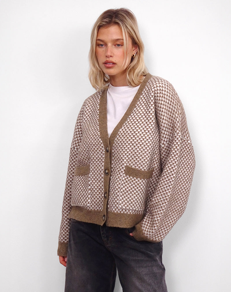 Danov Cardi in Brown Gingham