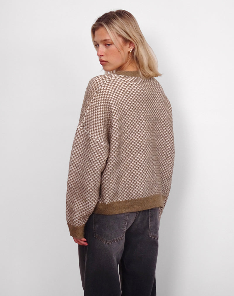 Image of Danov Cardi in Brown Gingham