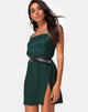 Image de la robe Datista en satin Cheetah Forest Green