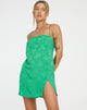 image de la mini-robe Datista en satin rose vert jade