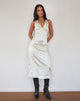 Image of Gastari Midi Dress in Satin Jacquard White