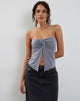 Image de Greta Tie Front Bandeau Top in Grey