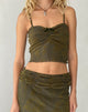 Image de Halusi Crop Top in Abstract Botanic Dark Olive