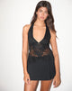 Image of Harumi Halterneck Top in Lace Black