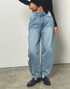 Image of High Rise Barrel Jean in Bleu