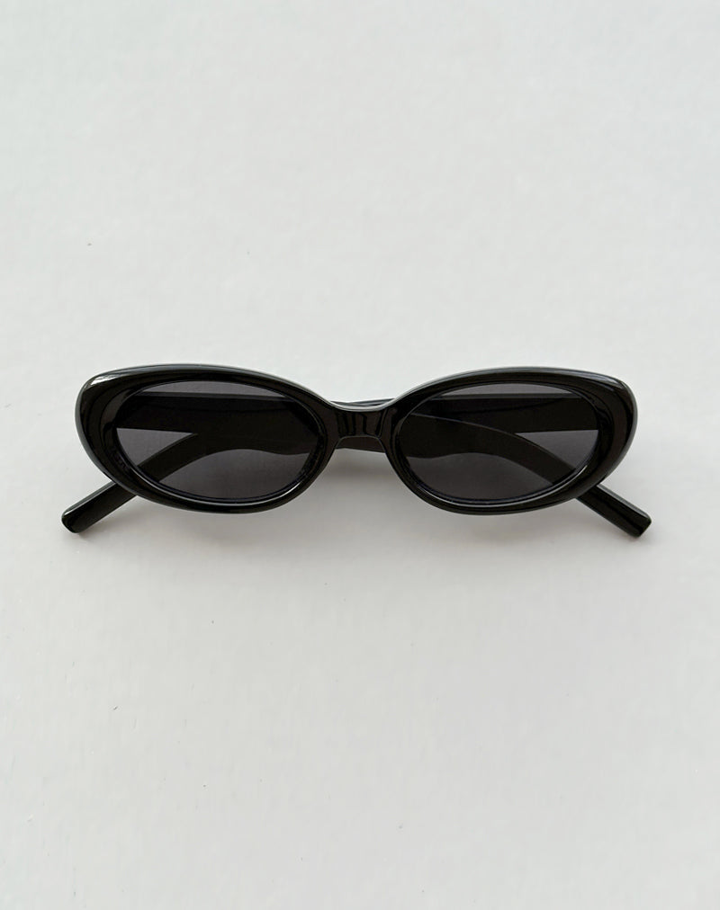 Imbri Oval Sunglasses in Black with Star