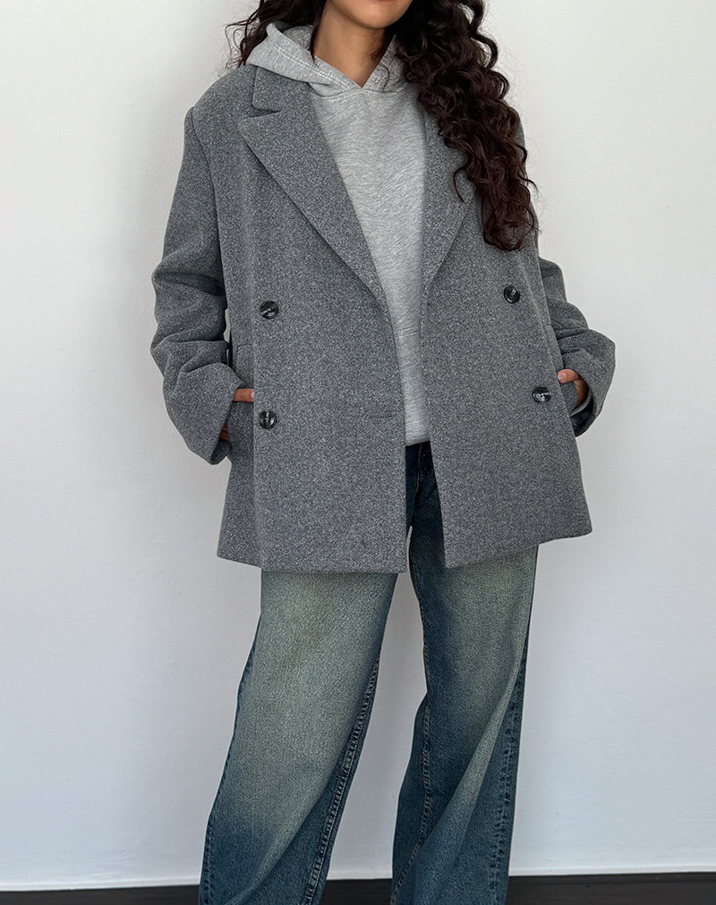 Image de Binaiya Blazer en laine surdimensionné en gris