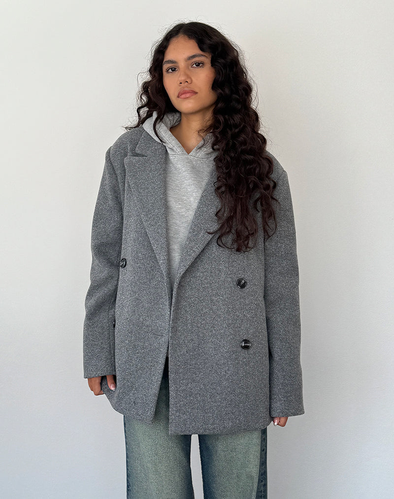 Image de Binaiya Blazer en laine surdimensionné en gris