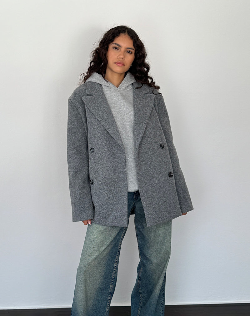 Image de Binaiya Blazer en laine surdimensionné en gris