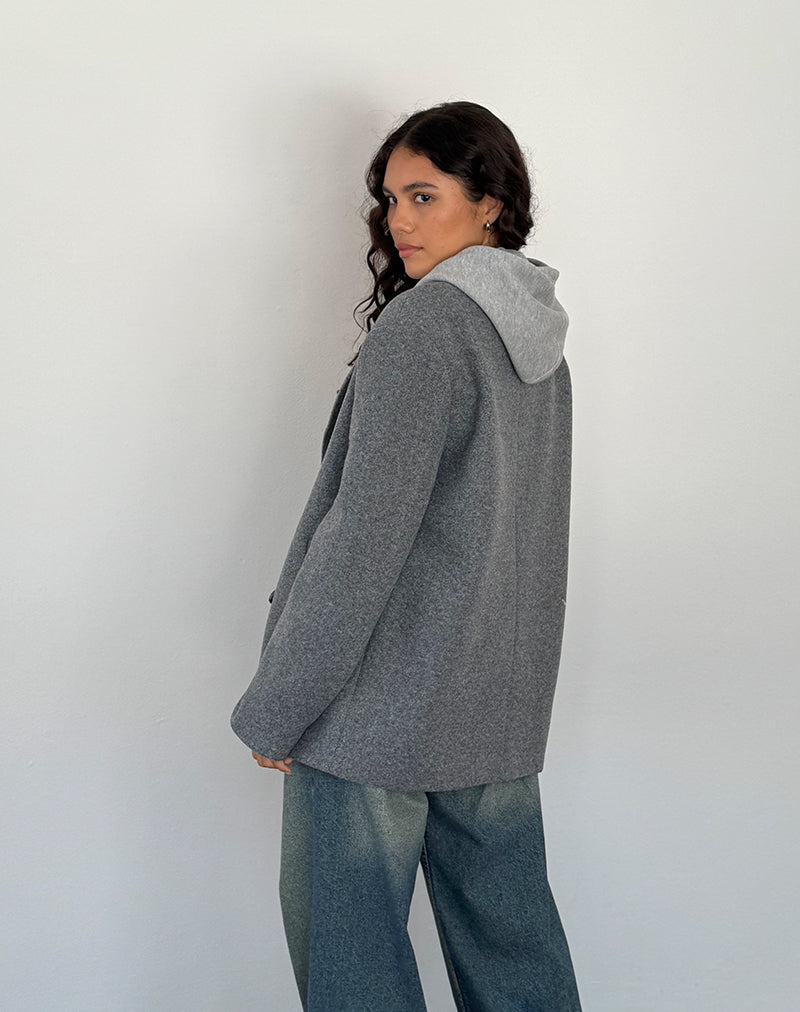 Image de Binaiya Blazer en laine surdimensionné en gris