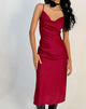 Image de la robe midi Palasha en satin rouge