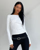 Image de Amabon Long Sleeve Crop Top in Crinkle White