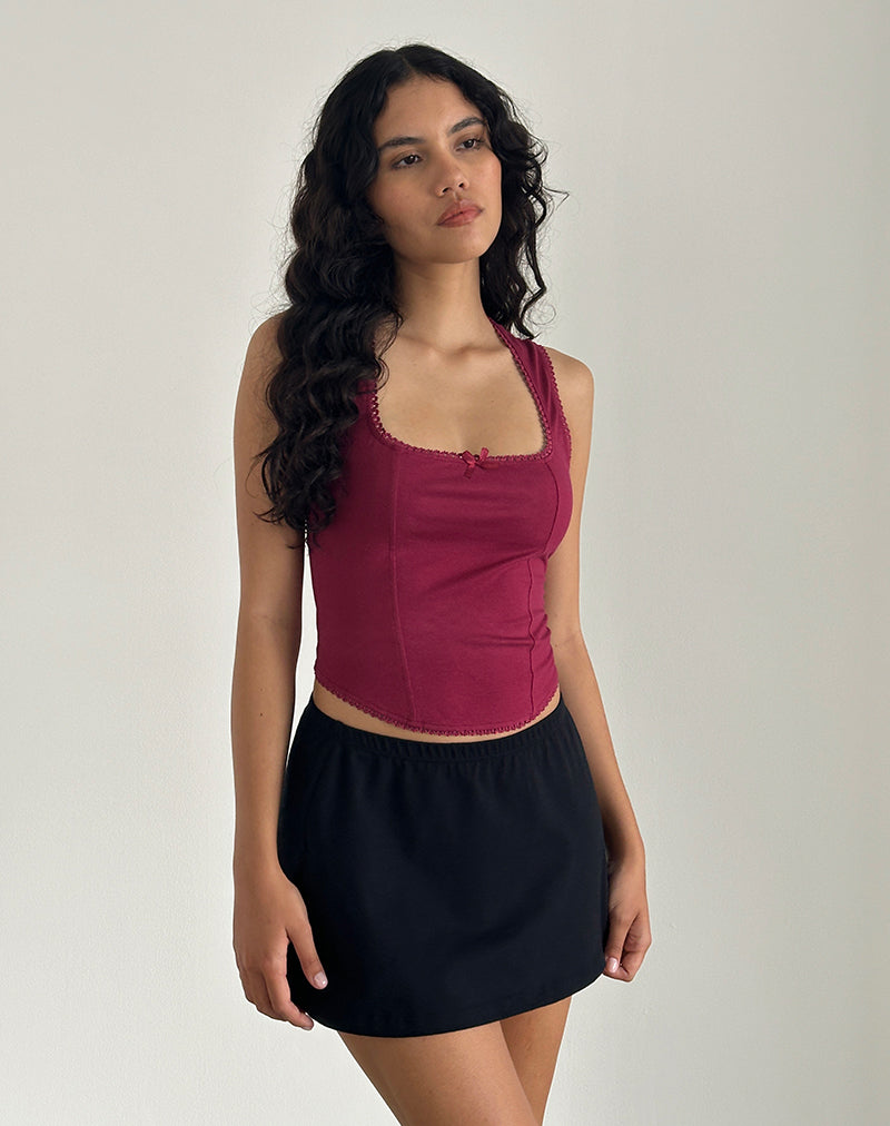 Image of Jinisa Corset Top in Burgundy