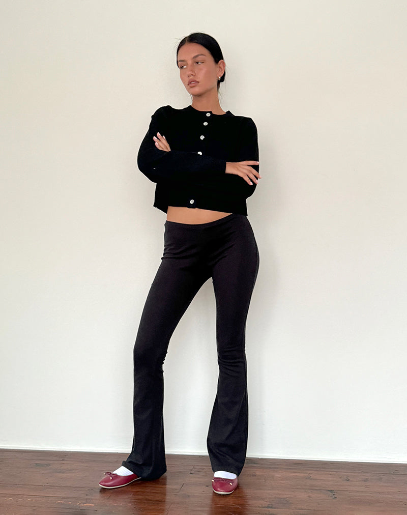 Image de Joxiel Soft Rib Flared Trouser in Black